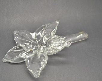 Vintage Art Glass Paper Weight Sculpture Lily Bud Vase