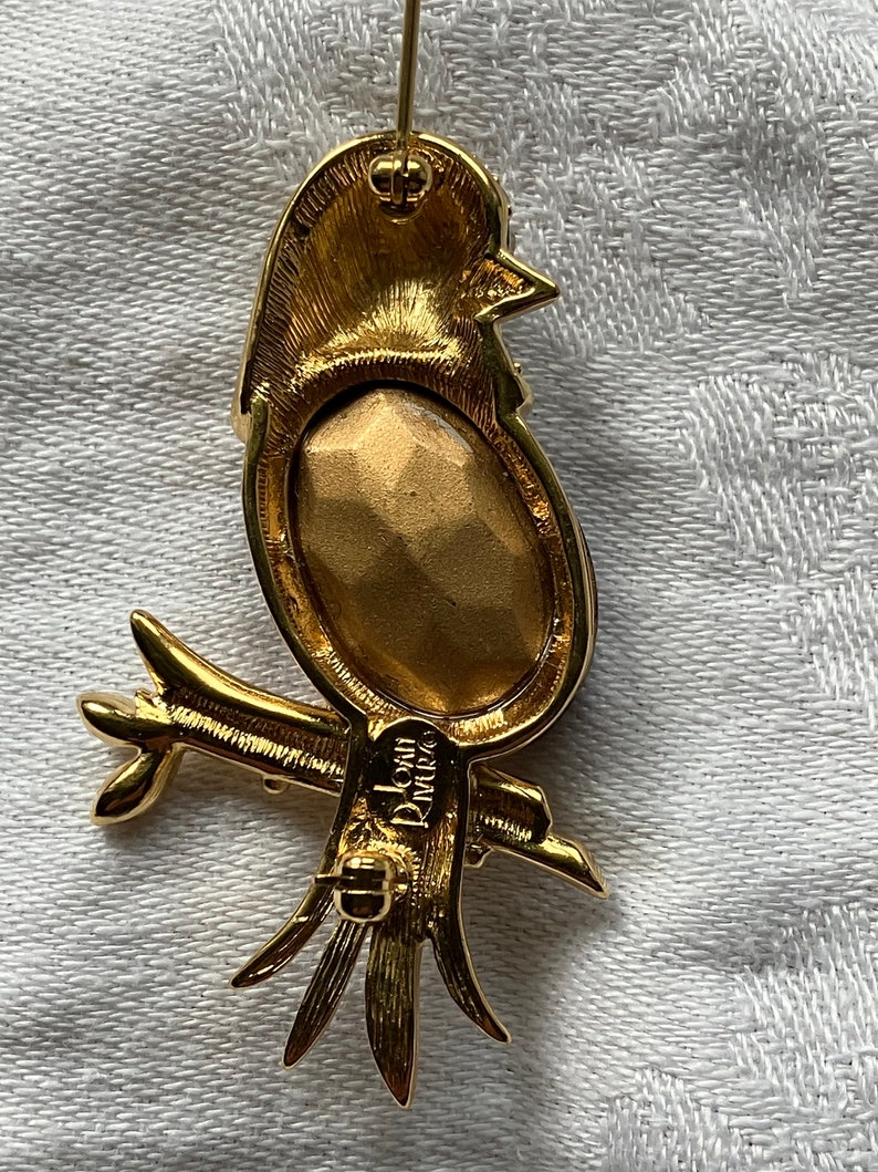 Vintage Signed Joan Rivers Crystal Bird Brooch - Etsy