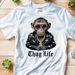 Thug Life Monkey Noszące Okulary Przeciwsłoneczne Png Przezroczyste Tło