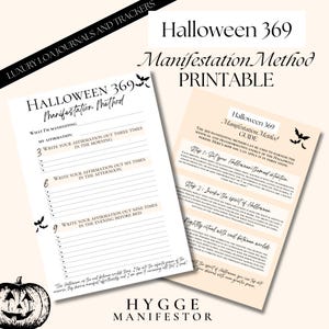 Halloween 369 Manifestation Method Journal Printable, 369 Manifestation Worksheet, 369 Law of Attraction, Halloween Manifestation Method PDF