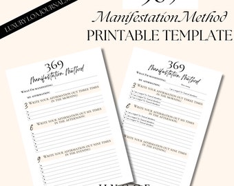 369 Manifestation Method Printable Journal: Law of Attraction Guide (PDF)