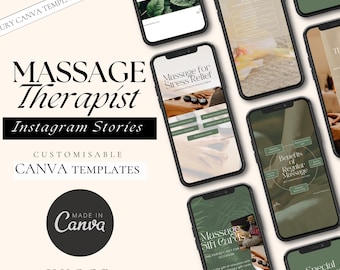 Mallar för Instagram-stories för massageterapeuter: Spa-sociala medier (PDF)
