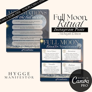 Post di Instagram sul rituale della luna piena: modelli Canva celestiali