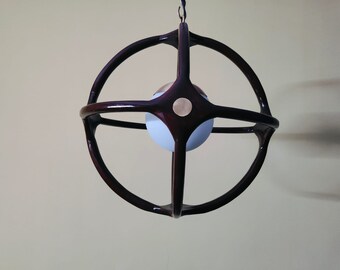 Mid century handmade sculpted sphere pendant chandelier