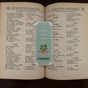 Plant Parent Book Club Ticket Bookmark, Plant Parent Bookmark, Plant Parents, Plant Lovers