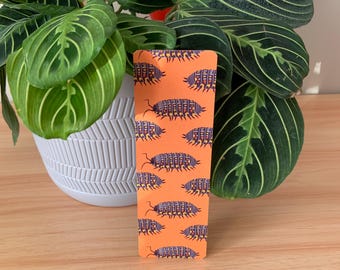 Orange Pillbug Bookmark, Rolly Polly