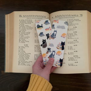 Cat Bookmark, Cute Reader Cat Bookmark, Part of the Proceeds Are Donated to Help Shelter Cats