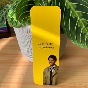 Supernatural Castiel Bookmark, Funny Quote Fan Art, Heavyweight Semi-Glossy Paper image 1