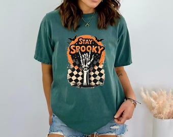 Stay Spooky Skeleton Hand SVG - Retro Halloween Design (Digital Download)