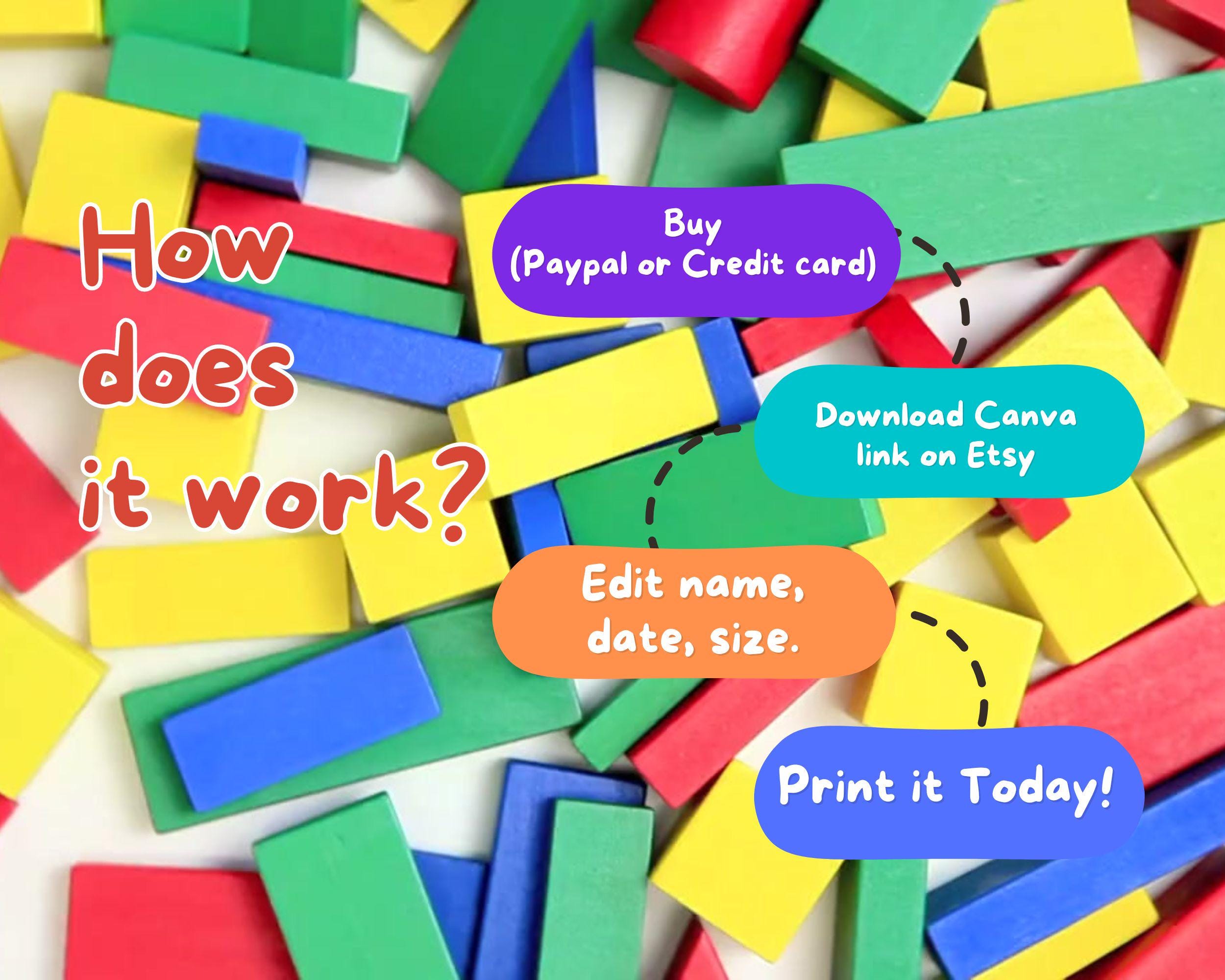 Printable Building Blocks Birthday Invitation, Bricks Invite, EDITABLE ...