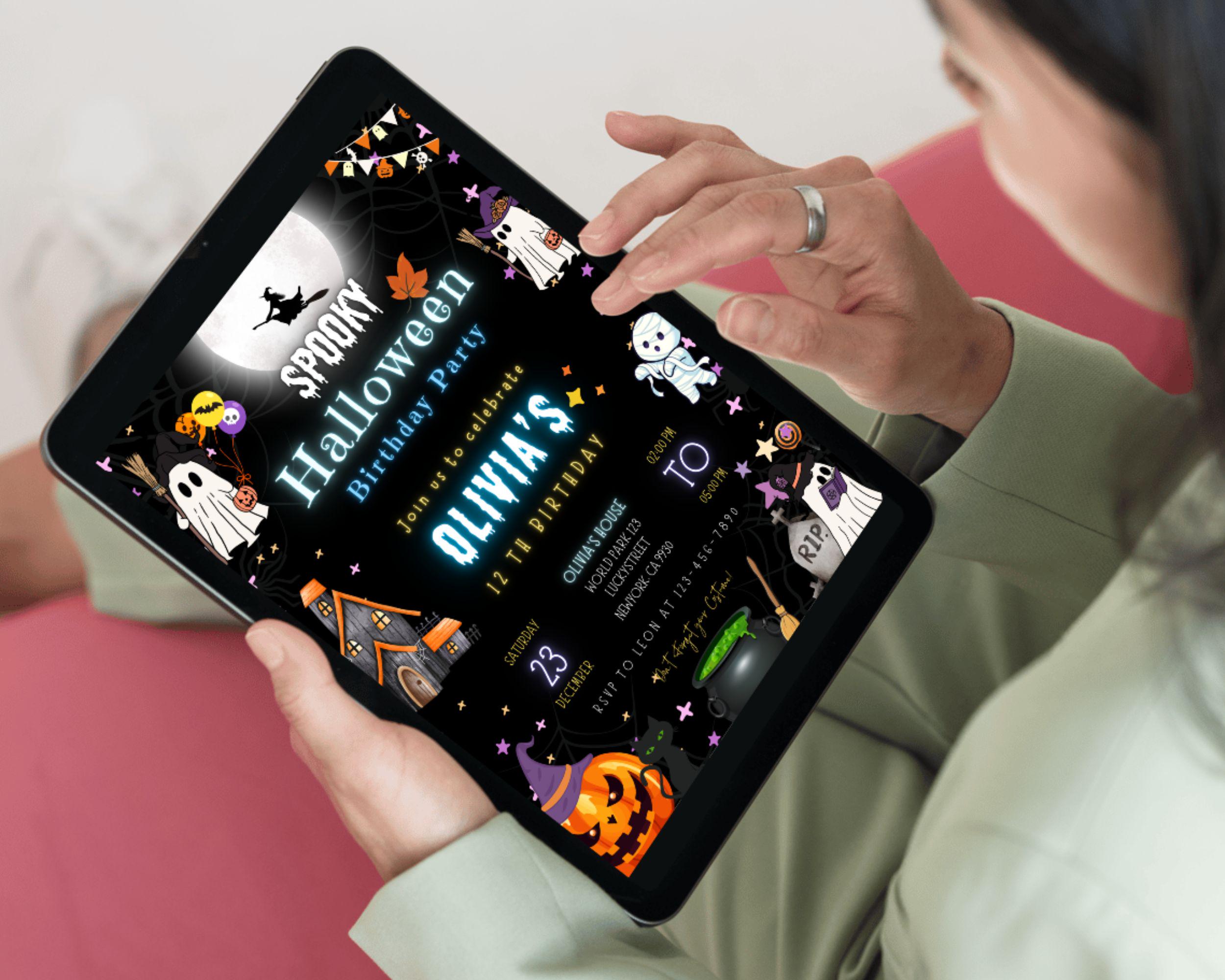 Halloween Birthday Invitation, Editable Halloween Invitation