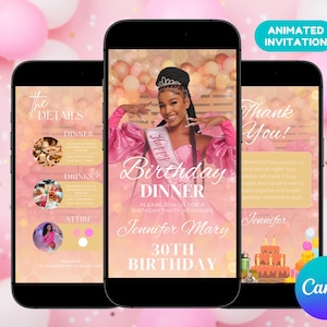Editable Template for Digital Birthday Dinner Invitation | Text Evite for Birthday Dinner | Digital Birthday Party Invite for Birthday Party