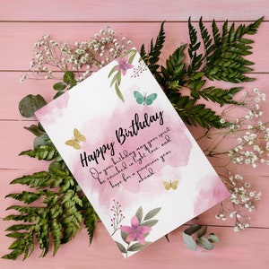 Canva Schmetterling Geburtstagseinladung Schmetterlings-Einladung Eltern Blumen Schmetterling Blumen Schmetterling Garten Sofortiger Download bearbeitbare Datei
