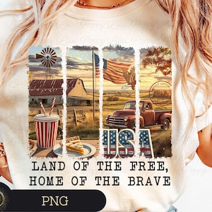 Land of the Free Because of the Brave Png, 4th of July Png, Memorial Day Png, America Png, Patriotic Png, Independence Day Png Sublimation