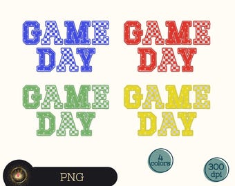 Game Day PNG in 4 Different Colors, Retro Football Png, Distressed, Football Mom Png, Football Shirt Png, Game Day Shirt Png, Sports Png