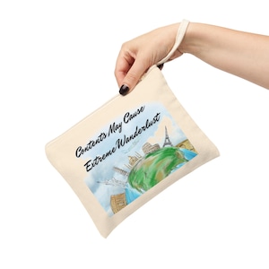 Travel Pouch, Zipper Pouch, Travel Accessory, Make-up Bag, Trendy Pouch, Gift for Travelers, Airport Lover