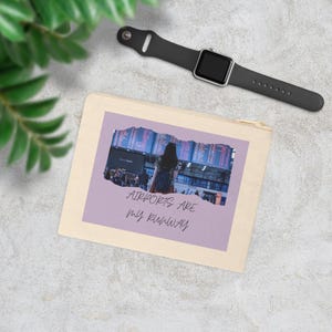 Travel Pouch, Zipper Pouch, Travel Accessory, Make-up Bag, Trendy Pouch, Gift for Travelers, Airport Lover