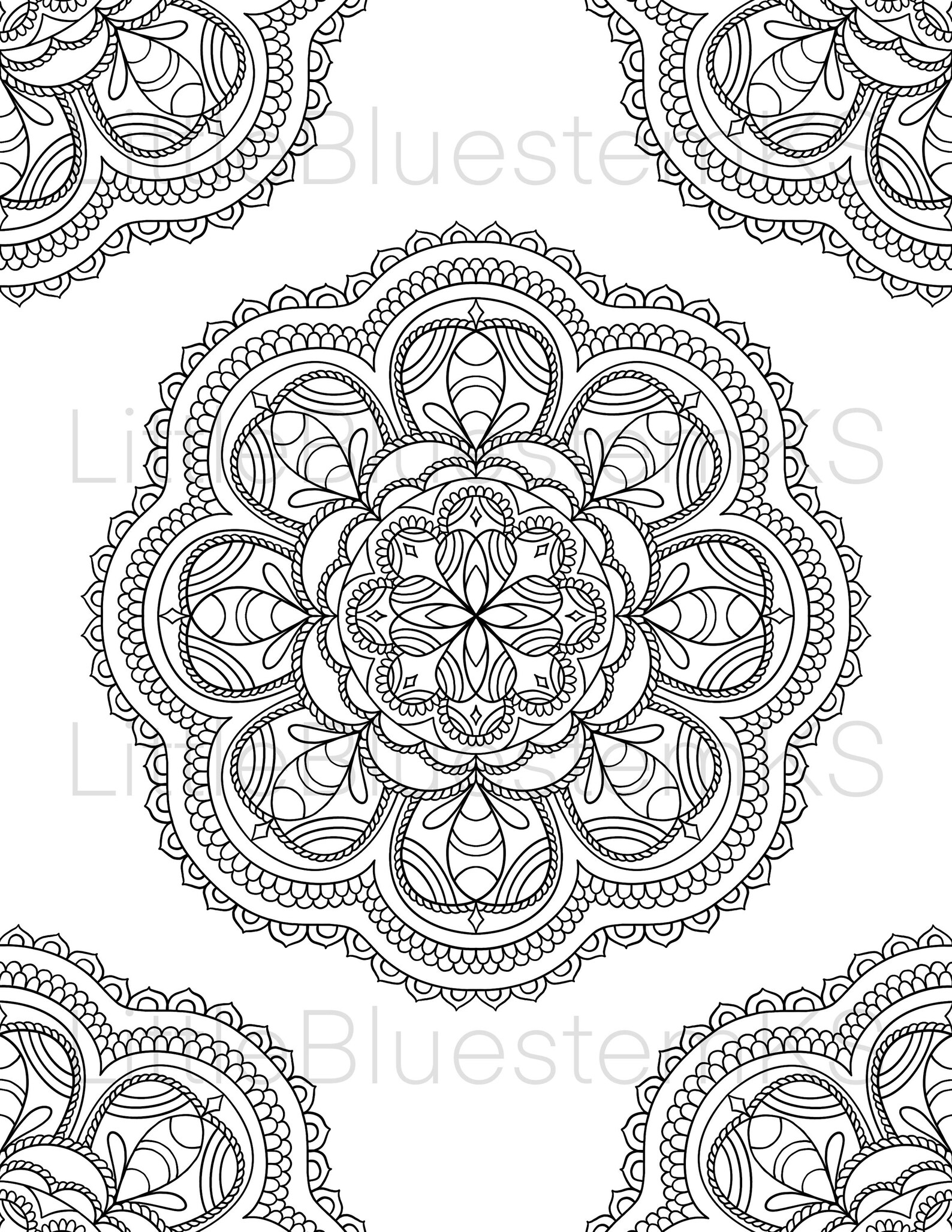 Mandala Coloring Page Printable Instant Download design I - Etsy