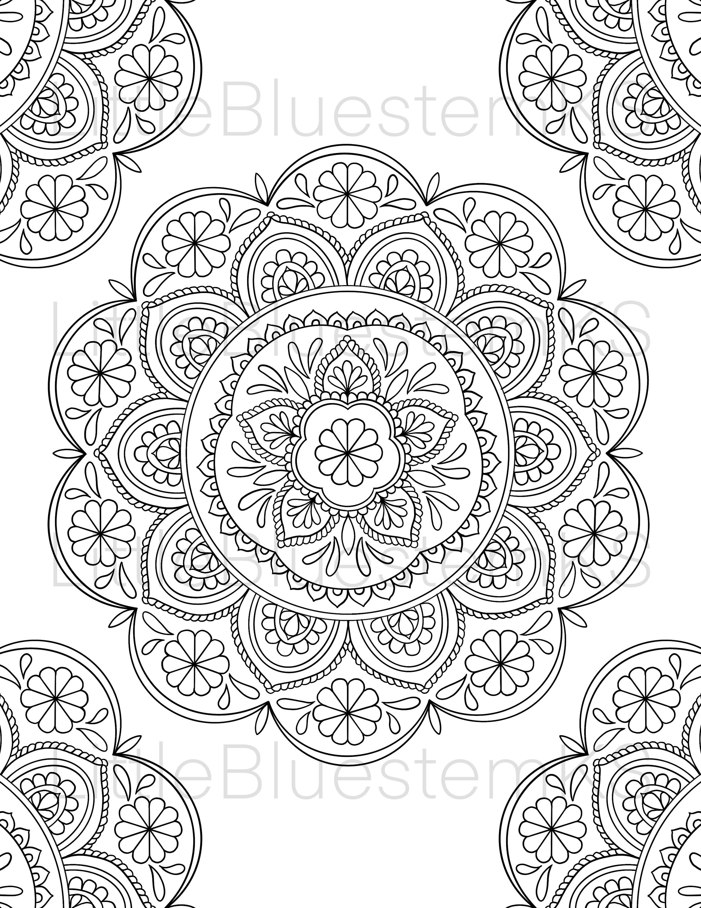 Mandala Coloring Page Printable Instant Download (design K) - Etsy