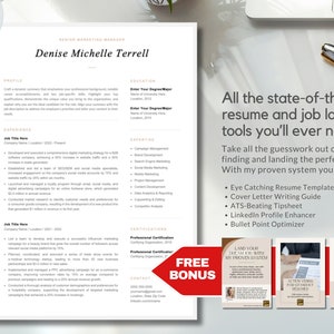 Executive Professional Resume Template CV Job Search Word & Pages Google Docs Minimal Clean Basic Student Director Senior Manager Graduate