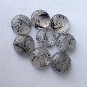 4mm Natural Black Rutile Round Gemstone, Round Gemstone Cabochon Lot, Semi Precious Cab, CALIBRATED Loose Stone