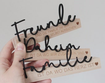 Photo ledge / card holder / with acrylic lettering / special picture ledge / gift idea for family and friends / family / friends / at home