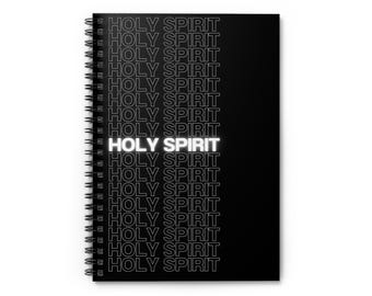 Holy Spirit Spiral Notebook | Ruled Journal, Black Neon Text