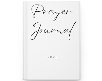 Prayer Journal Hardcover | 2026 Minimal Script Daily Reflection Notebook