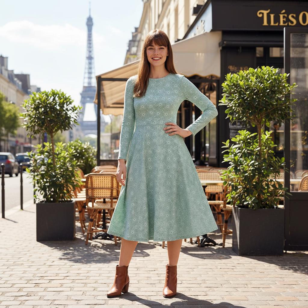 Sage Casual Green Dress Women