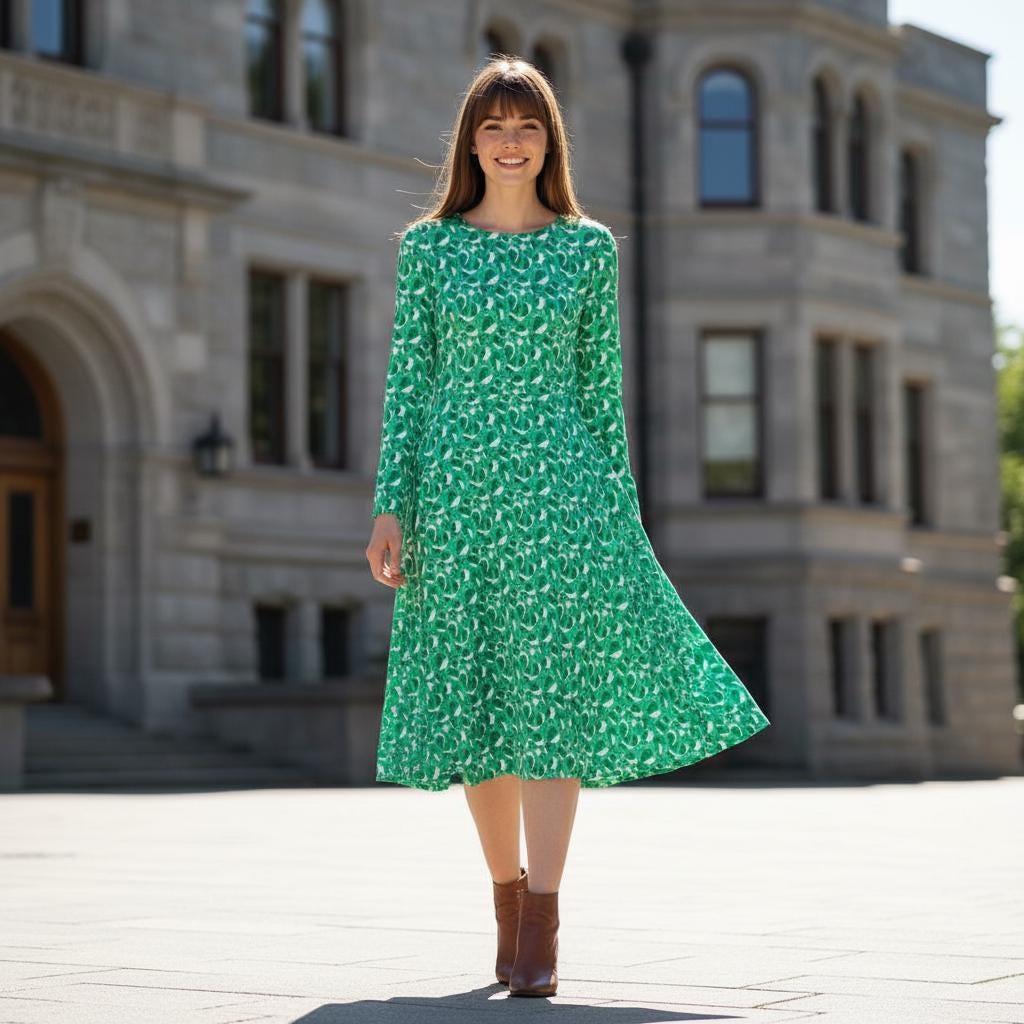 green animal print midi dress Green Leopard Print Wrap Front Midi Jersey Dress