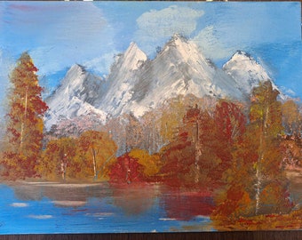 Genuine oil painting print (Mountain Fall)