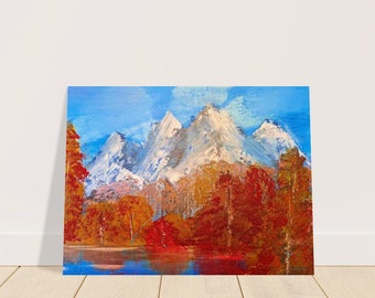 Genuine oil painting print (Mountain Fall)