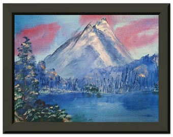 framed Genuine oil painting print (calm reflection)