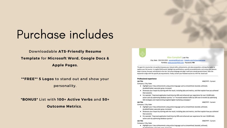 ATS Friendly Resume Template Approved by Google, Meta & Apple ...