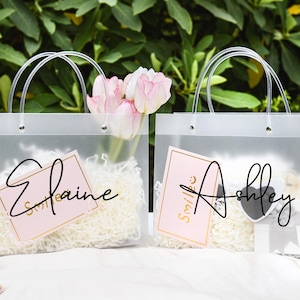 Borse regalo personalizzate, borse regalo personalizzate per damigelle d'onore, borse per addio al nubilato, borse regalo di benvenuto, borse regalo per feste nuziali, borse regalo trasparenti per matrimoni