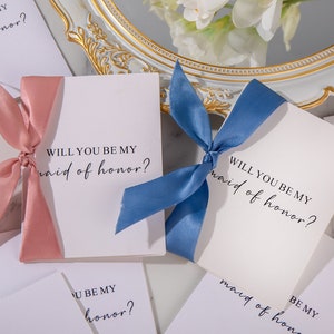 Voorstelkaart bruidsmeisje, kaart bruidsmeisje voorstel, kaart bruidsmeisje, Will You Be My Bridesmaid, kaarten lint bruidsmeisje, trouwkaart, kaart bruidsmeisje