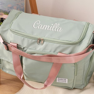 Benutzerdefinierter Weekender mit Namen, personalisierter Name Seesack, bestickter Seesack, Reisetasche für sie, ursprüngliche Sporttasche, Reisetasche
