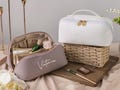 Personalized Leather Embroidered Makeup Bag, Custom Large Capacity Cosmetic Bag, Bridesmaid Gifts, Christmas Gift Women, Bridal Shower Gift