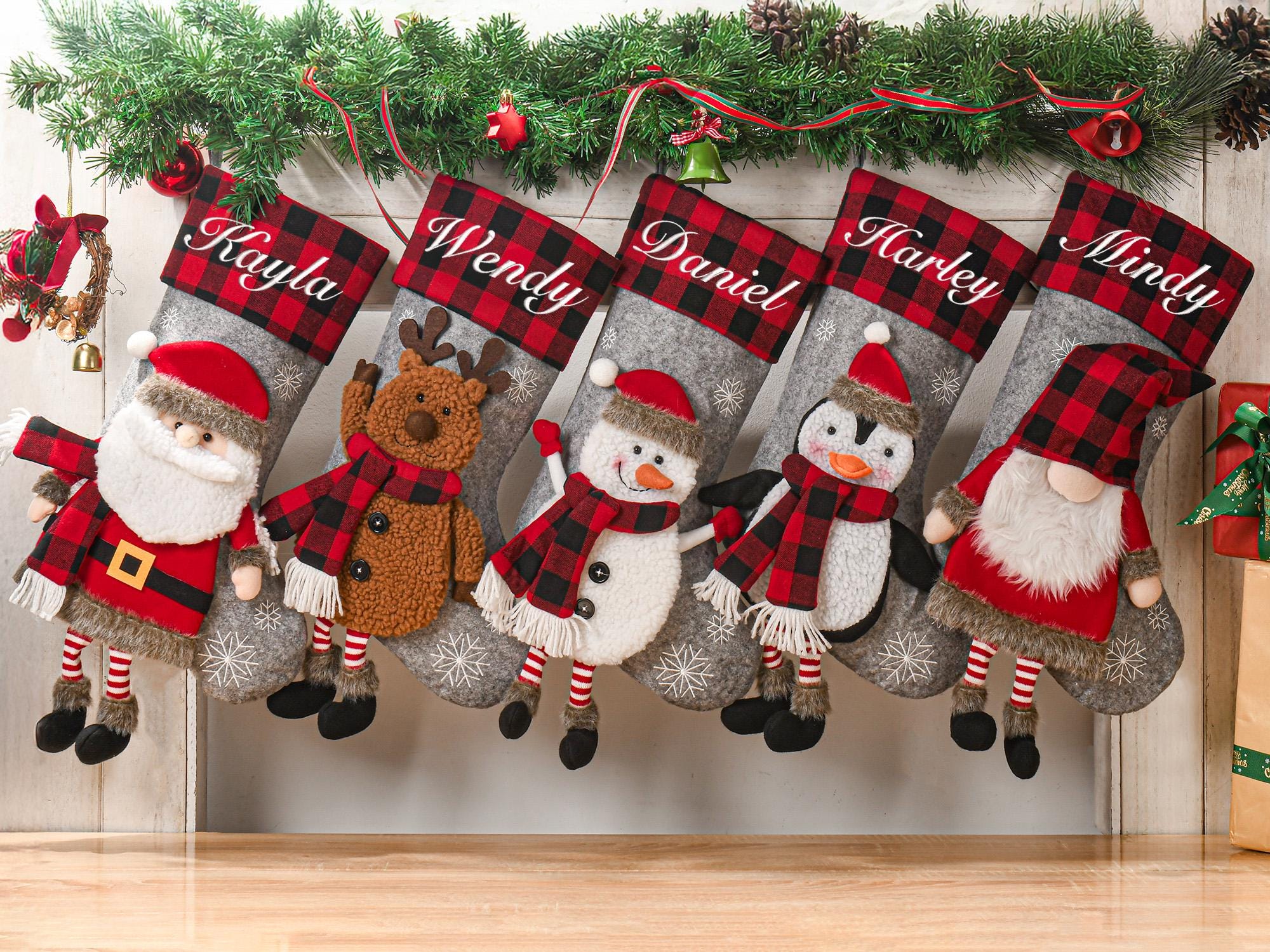 Personalized Family Christmas Stockings, Custom 3D Christmas Stockings, Holiday Decor, Embroidered Stockings With Name, Monogram Stocking