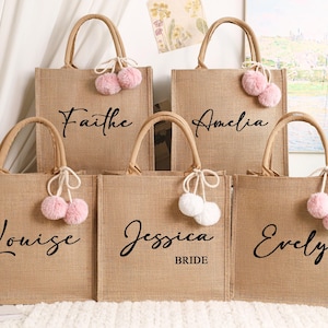 Personalized Bridesmaid Gift Bags, Bridesmaid Burlap Bags,  Bachelorette Party, Bridesmaid Proposal, Bridal Shower Gifts, Beach Tote Bag