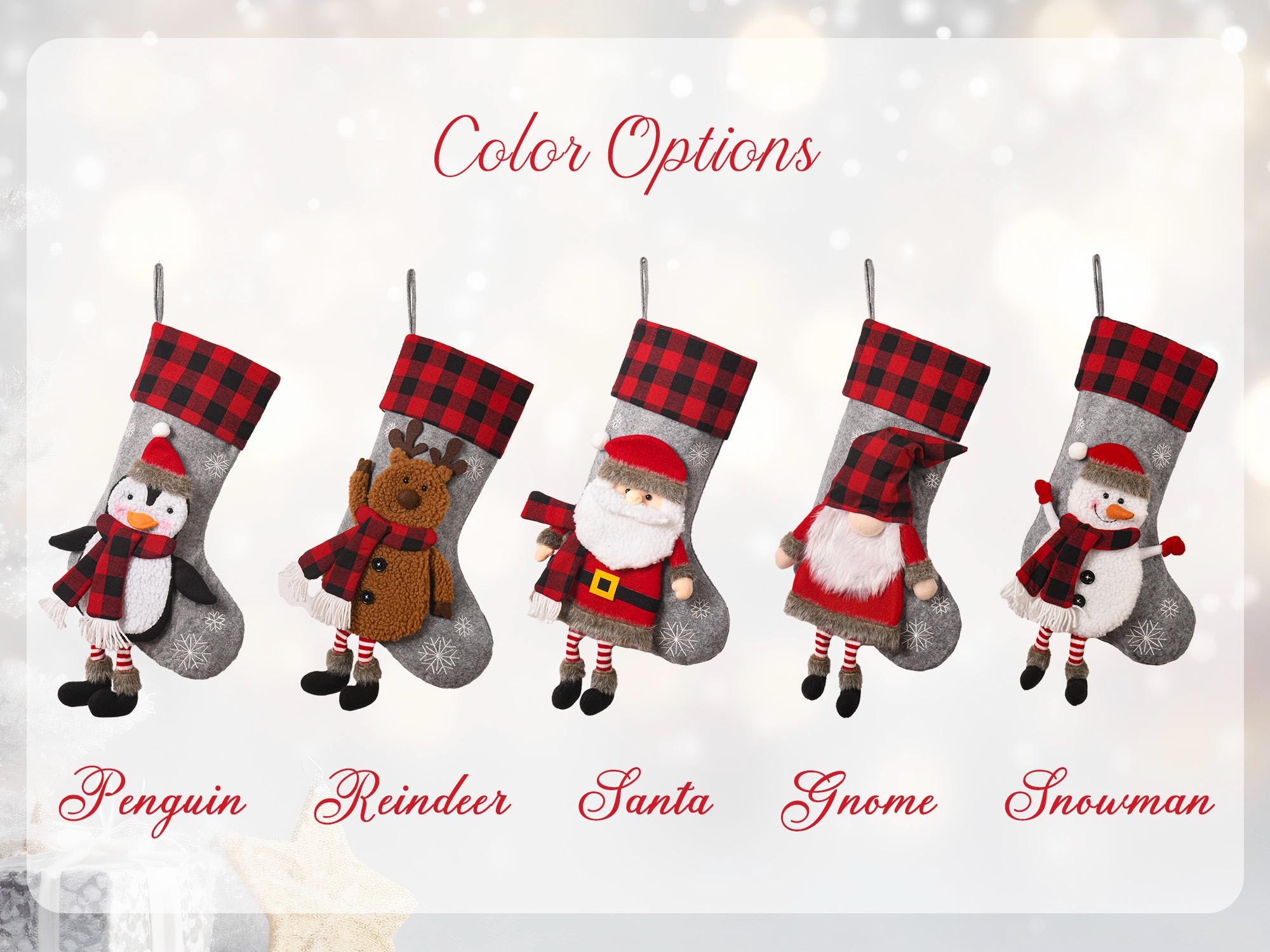 Personalized Family Christmas Stockings, Custom 3D Christmas Stockings, Holiday Decor, Embroidered Stockings With Name, Monogram Stocking
