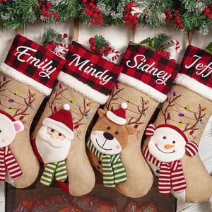 Personalized 3D Christmas Stockings, Custom Family Christmas Stockings, Holiday Decor, Embroidered Stockings With Name, Monogram Stocking