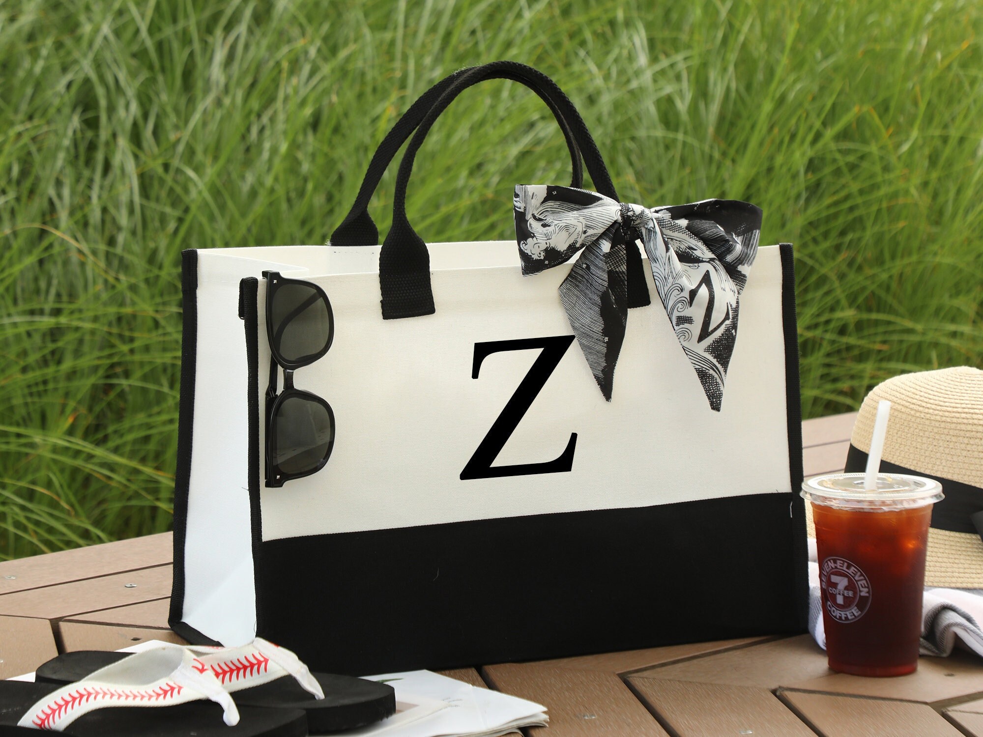12 confezioni di sacchetti in iuta nera con manici in bianco, riutilizzabili, per la spesa, per matrimoni, damigelle, mercati, spiaggia, fai da te, 30 x 3,94 x 9,84 cm, nero, Large