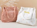 Personalized Embroidered Daisies Market Bag with Hand , Sustainable Tote for Groceries and More product logo