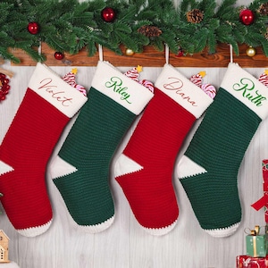 Personalized Family Christmas Stockings, Custom  Christmas Stockings, Holiday Decor, Embroidered Stockings With Name, Monogram Stocking