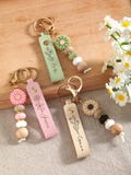 Handmade Daisy Beaded Keychain, Personalized Flower Charm Keychain With Name, Back to School or Friendship Gift product logo