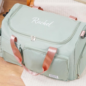 Personalized Embroidered Duffle Bag, Custom Weekender Bag with Name, Initial Gym Gift