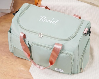 Custom Weekender Bag with Name, Personalized Name Duffel Bag, Embroidered Duffle Bag, Travel Bag for Her, Initial Gym Bag, Overnight Bag