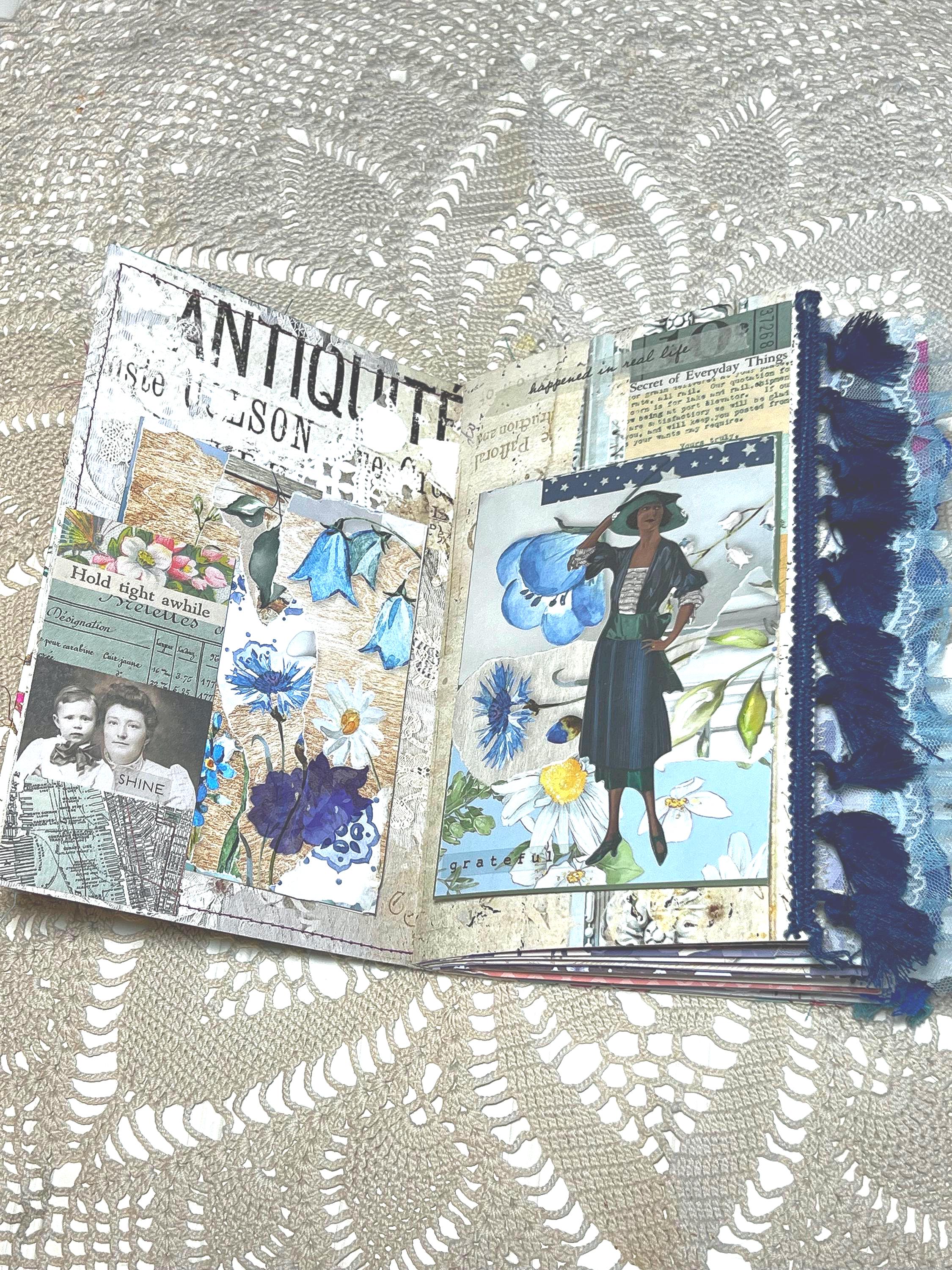 Junk Journal “classy” in Blues - Etsy