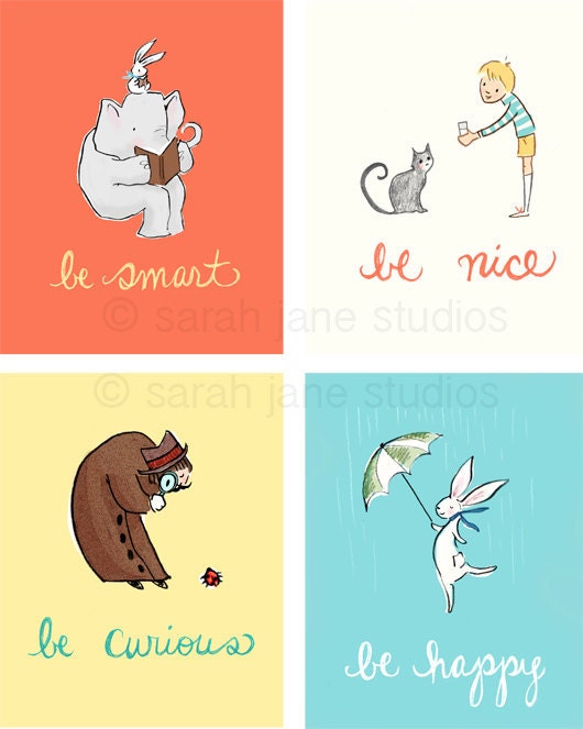 Children's Wall Art Prints BE collection 4 8x10s Etsy